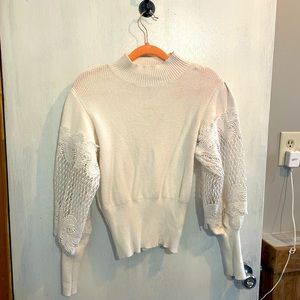 Gorgeous puff sleeve lace detail sweater from lulus